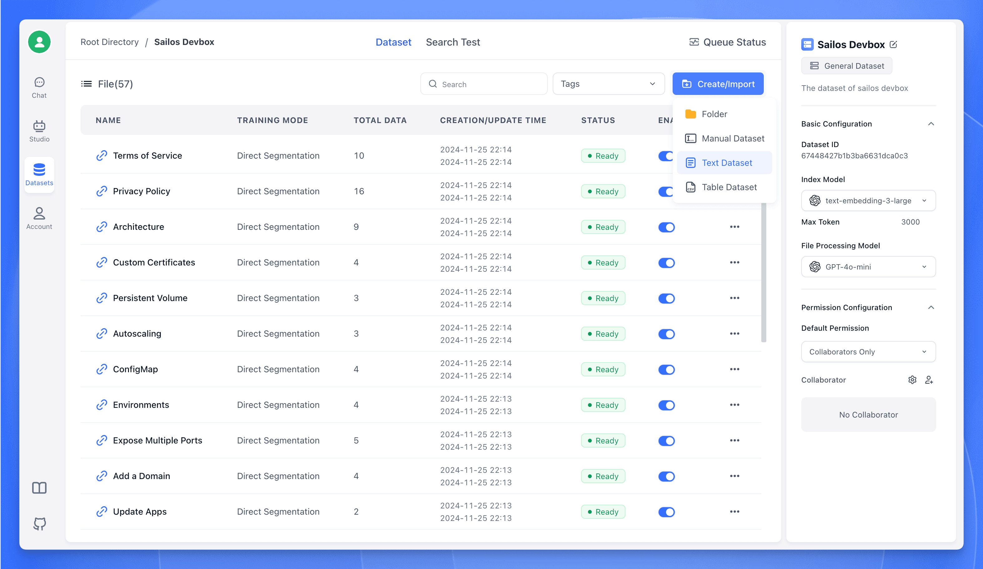 FastGPT Dataset Upload